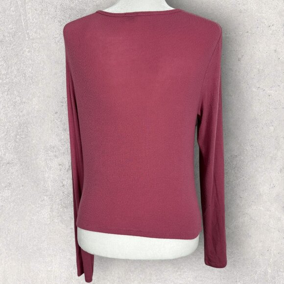 Aritzia Wilfred Lynx Ruched Long Sleeve Top Womens Size Large Modal Style #91726 - Picture 7 of 15